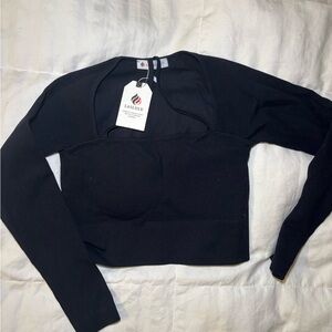 Lasselu Black Long Sleeve Crop Top